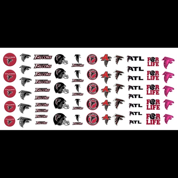 💌BO/GO$6 Atlanta Falcons Transfer Nail Decals NFL - Picture 2 of 4